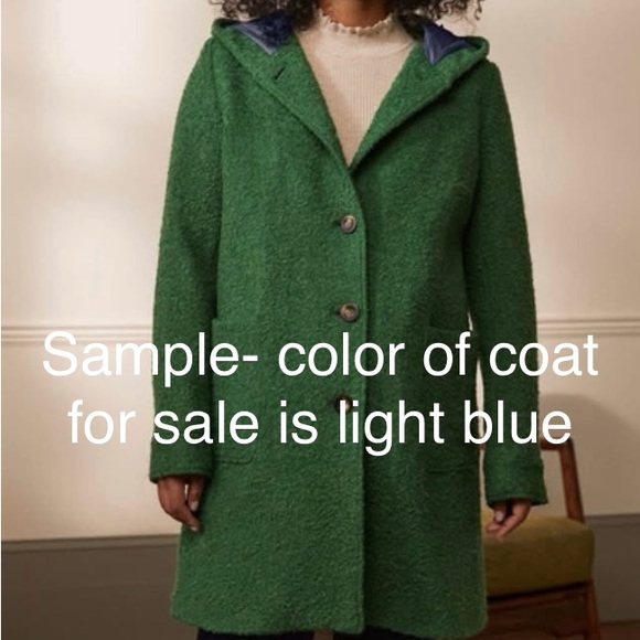 NWT Boden Women's Light Blue Coat with Hood - Picture 7 of 7
